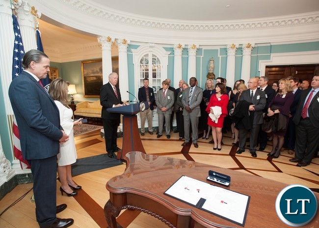US Ambassador to Zambia Daniel L. Foote and his counterpart, Zambia’s Ambassador to the U.S Dr. Ngosa Simbyakula US Ambassador to Zambia Daniel L. Foote and his counterpart, Zambia’s Ambassador to the U.S Dr. Ngosa Simbyakula at the event in Washington