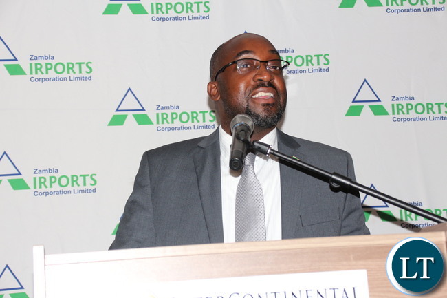 Communication and Transport Minister Brian Mushimba announcing the cabinet approval of a new national airline during a "Team building" cocktail at Lusaka Intercontinental Hotel on Monday, 18 December 2017. Picture By Jean Mandela