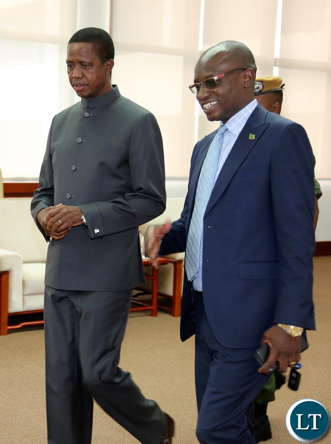 President Edgar Lungu with Amos Chanda at International Anti Corruption day Commemoration In Lusaka