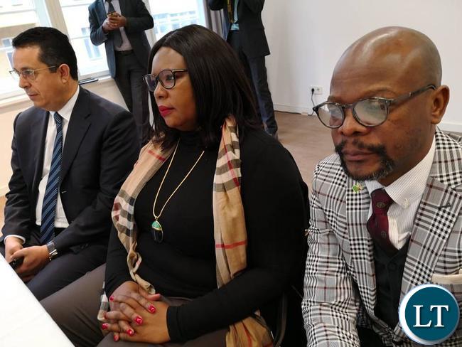 Minister of Agriculture, Dora Siliya with Zambia's Ambassador to German