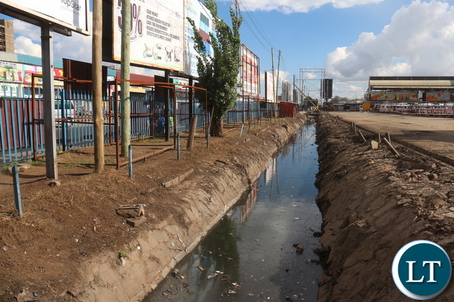 Lumumba drainage along City Market bus station after the Army clean up