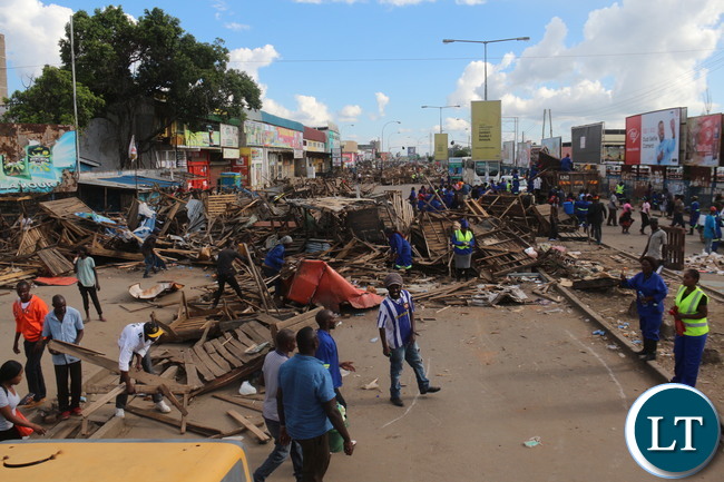 Piles of Destroyed Make Shift Market Stores