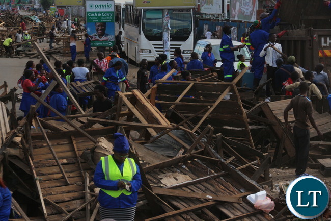 Piles of Destroyed Make Shift Market Stores
