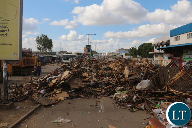 Piles of Destroyed Make Shift Market Stores