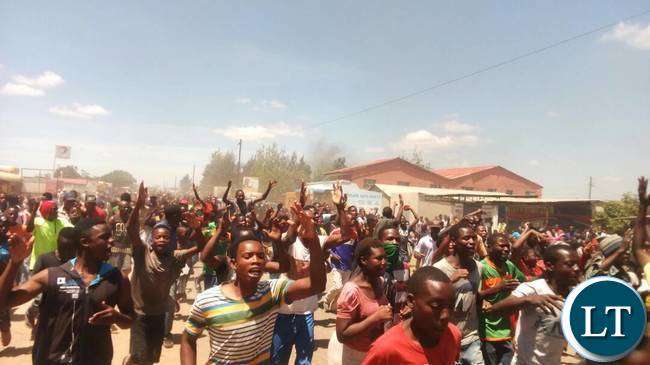 Youths in Kanyama Protesting Over Street Vending
