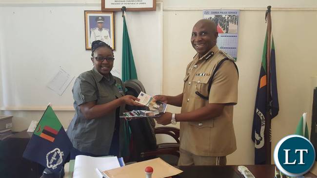 The accompanying picture features HRC Commissioner Yuyo Kambikambi with the Commissioner of Police for Northern Province Mr. Richard Mweene during a courtesay call at Kasama Central Police Station