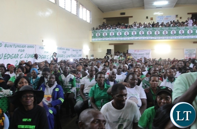 President Lungu addressing Copperbelt PF Officials