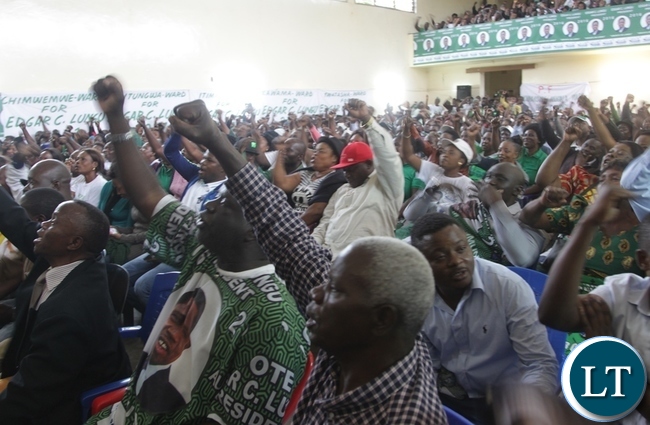 President Lungu addressing Copperbelt PF Officials