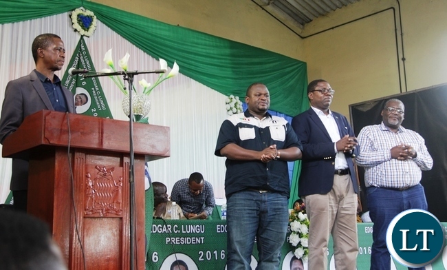 President Lungu addressing Copperbelt PF Officials