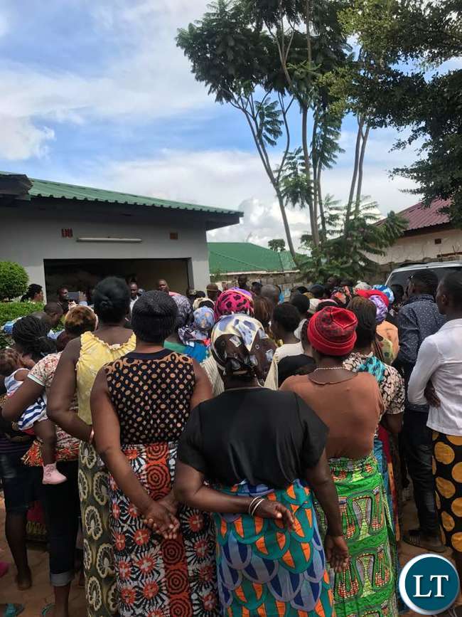 Part of the crowd that came to receive the donations