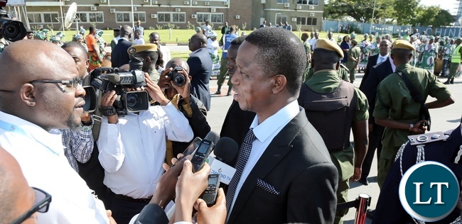 President Lungu speaking to Journalist before leaving for Rwanda