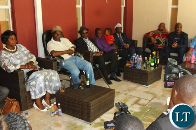 Senior Chief Chiwala (in white shirt) spoke on behalf of the Lamba Chiefs who gathered for a luncheon at Mr Lusambo's residence