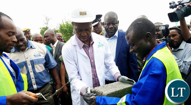 President Lungu at the site of construction of PF head office on the Copperbelt