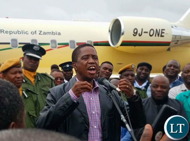 President Lungu on arrival in Ndola