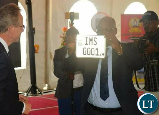 Transport Minister Brian Mushimba unveils the Intelligent Mobility Solutions (IMS), a PPP that will run road traffic system in Zambia.