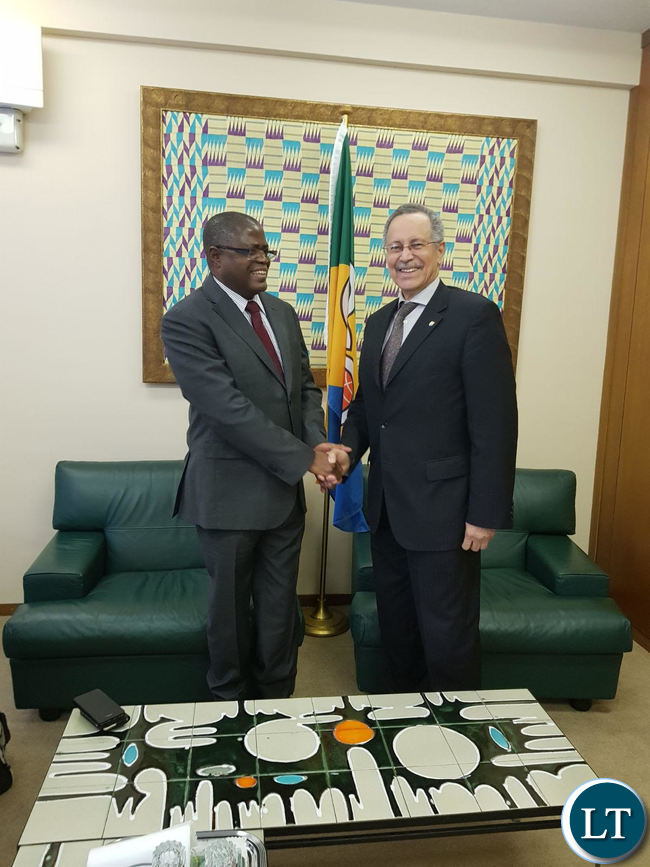 Commerce Minister, Christopher Yaluma meets with African Caribbean Pacific Group of States (ACP) Secretary General His Excellency Dr. Patrick Gomes.