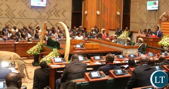 President Edgar Lungu delivers his speech during the State of the Nation address at Parliament Buildings