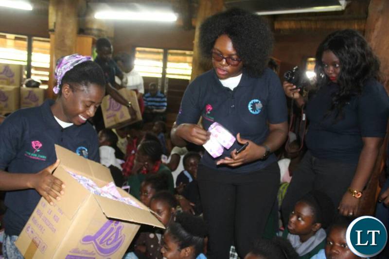 The Sanitary Pads handover ceremony held at Lubuto Library Partners Model Library in Garden Compound