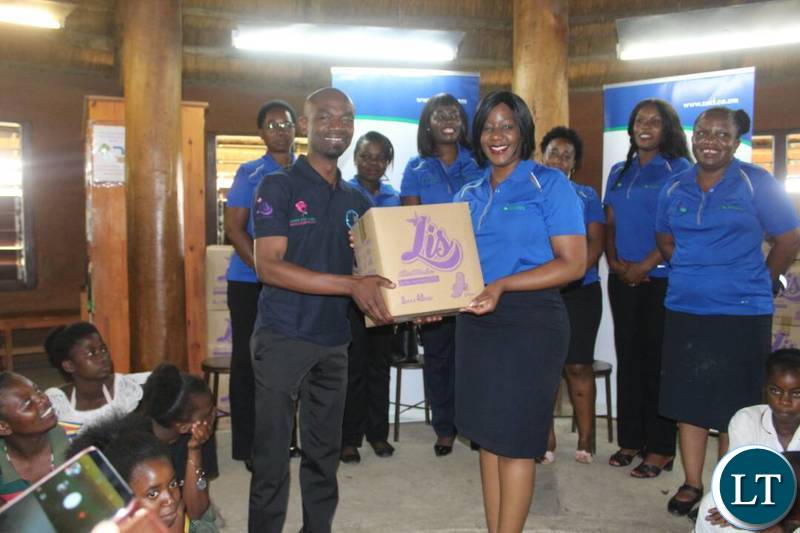 The Sanitary Pads handover ceremony held at Lubuto Library Partners Model Library in Garden Compound