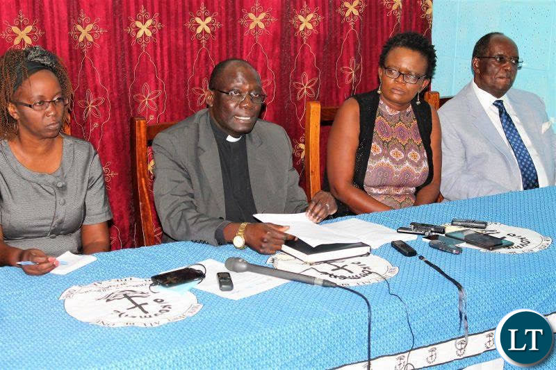Members of the Civil Society during a news conference at Kapingila House in Lusaka