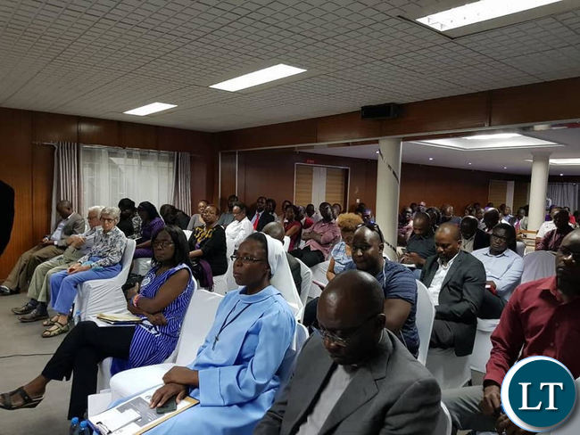 Members of the audience that attended the public discussion organized by the Oasis Forum in Lusaka on Tuesday evening.