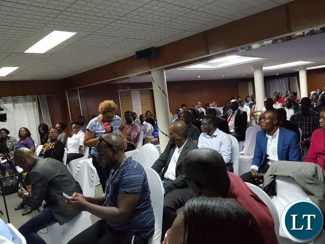 Members of the audience that attended the public discussion organized by the Oasis Forum in Lusaka on Tuesday evening