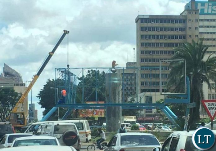 Removal of the controversial billboard at Kafue Roundabout