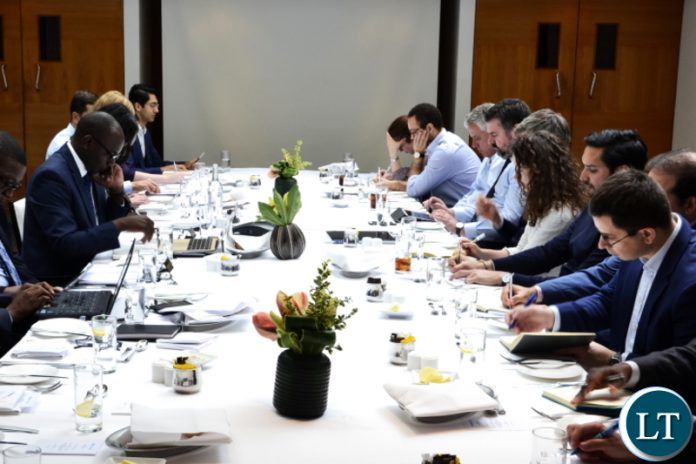 investors And Fund Managers Gathered At The Metropolitan Hotel In London during a Conference Call by Finance Minister Mrs Mwanakatwe investors And Fund Managers Gathered At The Metropolitan Hotel In London during a Conference Call by Finance Minister Mrs Mwanakatwe