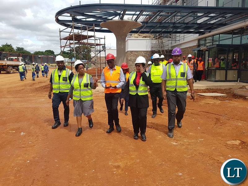 Labour Minister Joyce Nonde touring ECL Mall in Kitwe