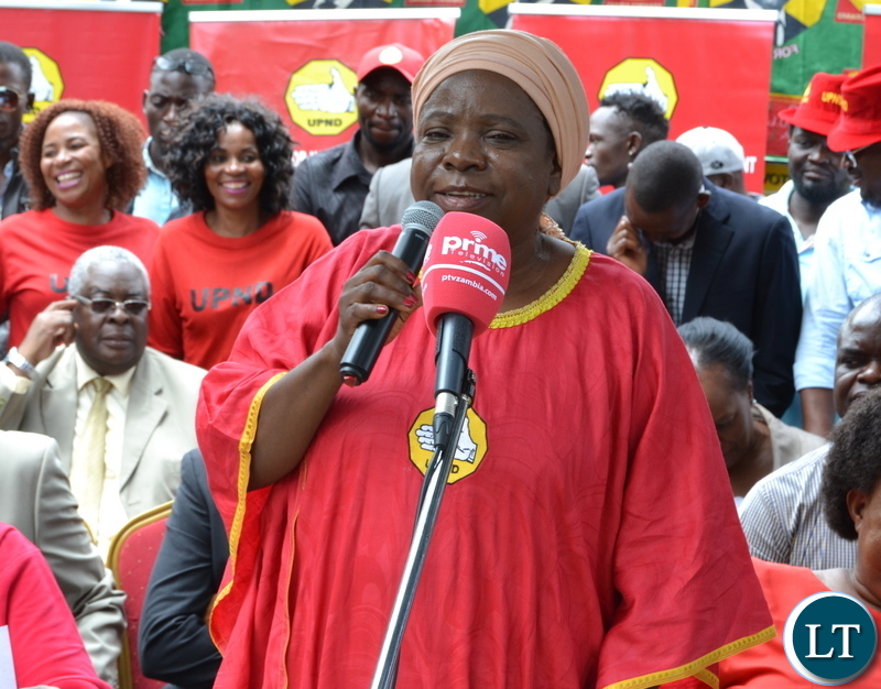 United Party for National Development (UPND) National Chairperson Mutale Nalumango
