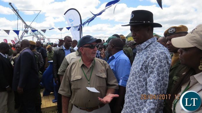 President Edgar Lungu at the Agritech Expo, KSB stad in 2017