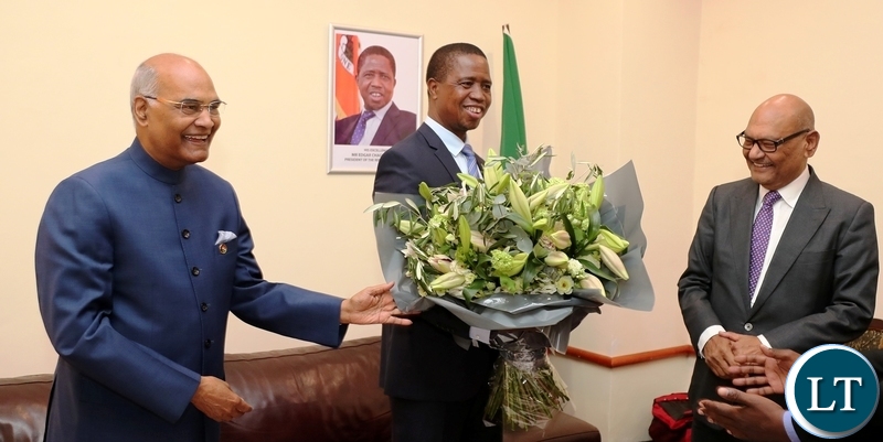 Vedanta Resources PLC Chairman Mr Ail Agarwal meets Indian President and President Lungu at Business Forum in Lusaka08I0109