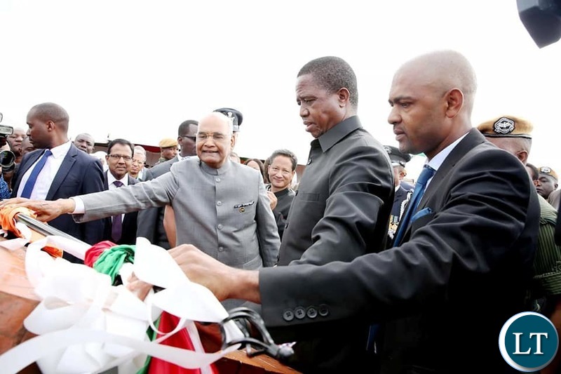 President Edgar Lungu and visiting President of India Shri Ram Nati Kovind today launched works to decongest Lusaka roads