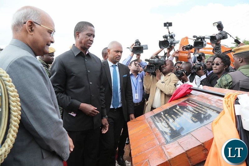 President Edgar Lungu and visiting President of India Shri Ram Nati Kovind today launched works to decongest Lusaka roads