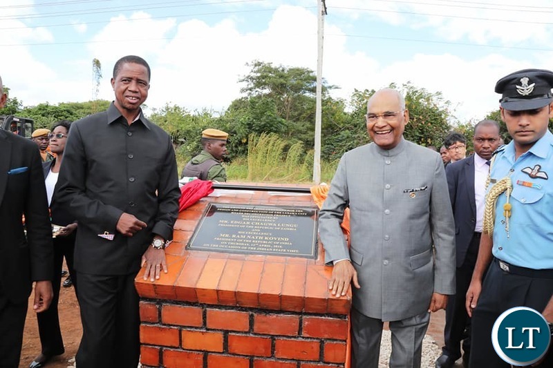 President Edgar Lungu and visiting President of India Shri Ram Nati Kovind today launched works to decongest Lusaka roads
