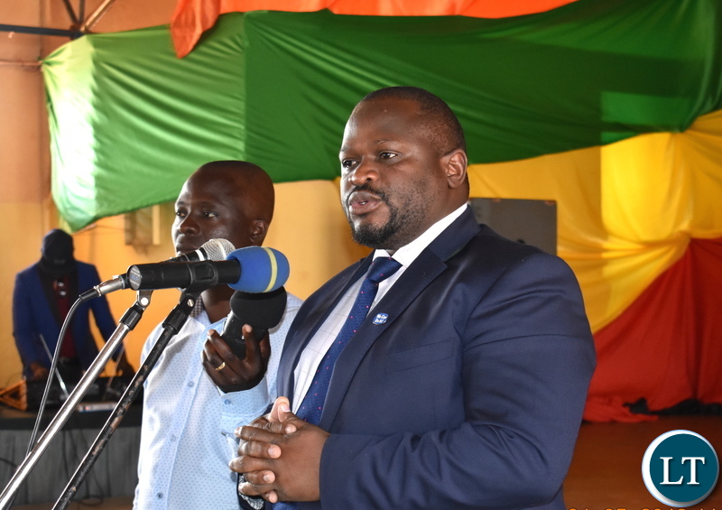 Minister of National Development Planning Alexander Chiteme officiating at the Labour Day Celebrations in Mbala on 1 May 2018. – PHOTO | CHIBAULA D. SILWAMBA | MNDP