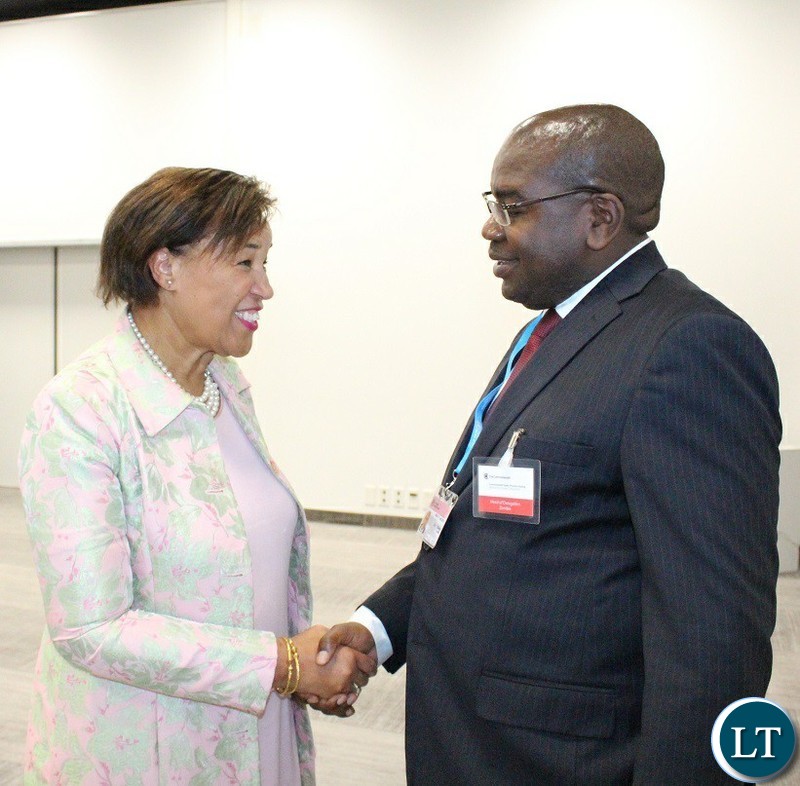 Commonwealth Secretary General Patricia Scotland with Minister of Health Chitalu Chilufya