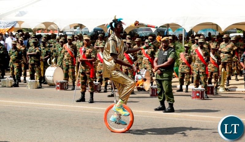 A man performs during the Labour Day Commemorations at Freedom Statue in Lusaka on Tuesday,May 1,2018. PICTURE BY SALIM HENRY/STATE HOUSE ©2018