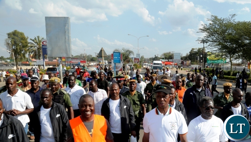 President Edgar Chagwa Lungu (centre) fundraises in the Power Tools Bus on Kafue Road during the 14th Annual Fundraising Walk for Cheshire Home Society of Zambia in Chawama on Saturday,May12,2018. PICTURE BY SALIM HENRY/STATE HOUSE ©2018