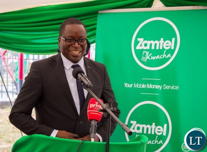 Eastern Province Minister Makebi Zulu speaking during the official commissioning of the communication tower at Kafumbwe Boarding School in Katete