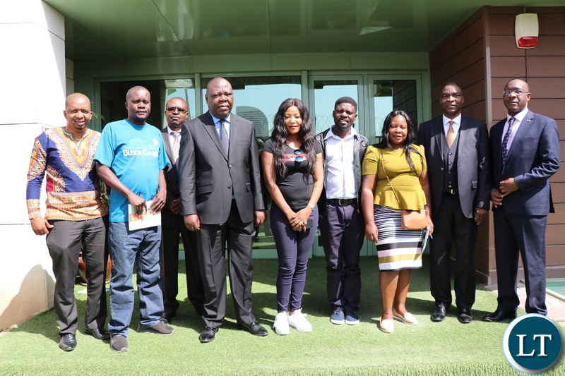 Zambia’s Ambassador designate to the Republic of Turkey, His Excellency Joseph Chilengi with Zambia National Broadcasting Corporation (ZNBC) Radio Producers and diplomatic staff at the Zambian Chancery in Ankara