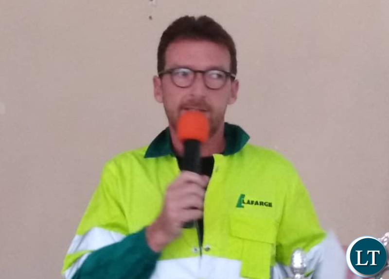 Lafarge Zambia CEO Vincent Bouckaert welcoming the graduate trainees.