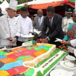 President Edgar Lungu cuts African Freedomday cake 08I3954
