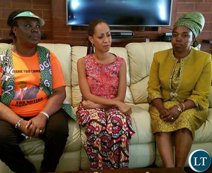 Chilanga Constituency PF Aspiring Candidate Mrs Maria Langa- Phiri with Hon Jean Kapata MP, Minister of Lands and Natural Resources who is the PF Campaign Manager for the Chilanga by election earlier today paid a courtesy call on Mrs Maricoh Mukata, wife to the former Chilanga Member of Parliament Hon Keith Mukata. Chilanga Constituency PF Aspiring Candidate Mrs Maria Langa- Phiri with Hon Jean Kapata MP, Minister of Lands and Natural Resources who is the PF Campaign Manager for the Chilanga by election paid a courtesy call on Mrs Maricoh Mukata, wife to the former Chilanga Member of Parliament Hon Keith Mukata.