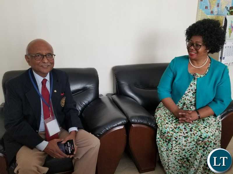 Ratnesh Kashyap with Zambia's High Commissioner to India Judith Kapijimpanga