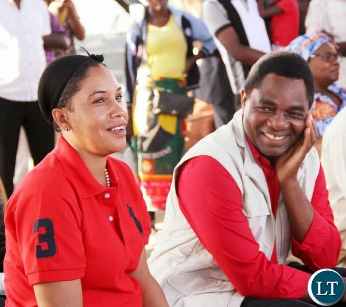 UPND Leader HH with, the party's Candidate Ms Charmaine Mehl Musonda