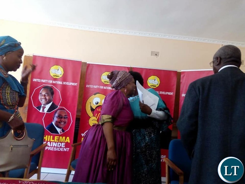 Minister for Religious Affairs and National Guidance Hon Godfredah Sumaili and the UPND leadership
