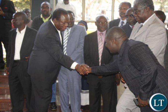 Enock Kavindele at Embassy Park at the laying of wreaths at the Second Republican President's resting place