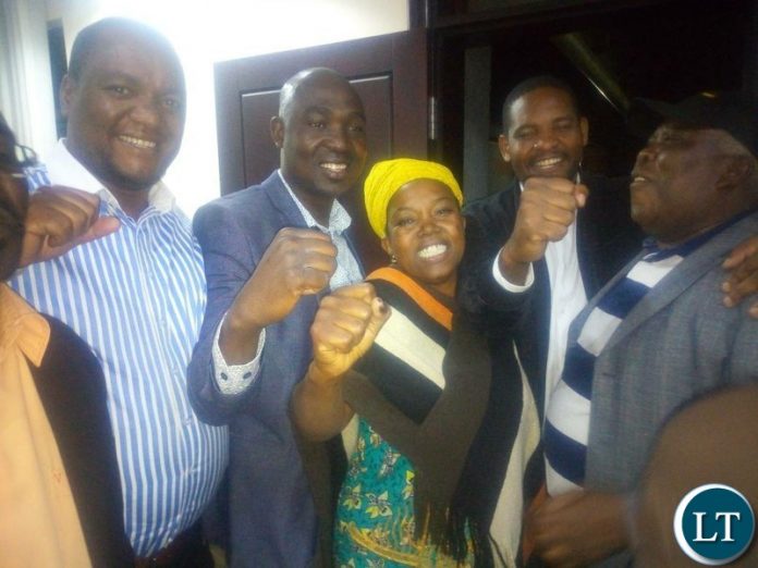PF’s Maria Langa celebrating the victory with the PF campaign team