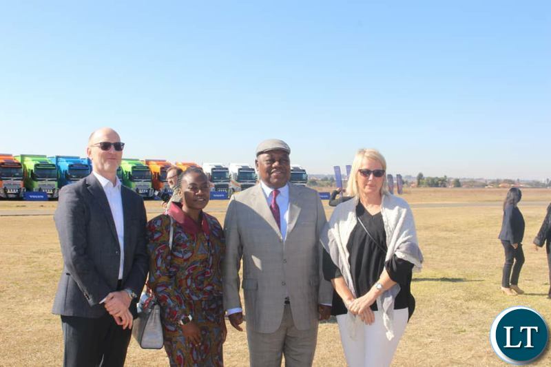 Former President Rupiah Banda and wife at the launch of additional fleet for Time Trucking Company ,a Zambian registered trucking company In Boksburg South Africa,